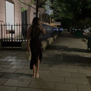 Chocolate brown midi dress